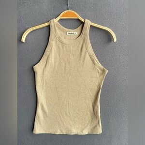 Buck Mason Beige Ribbed Tank Top